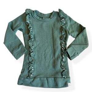 Lulu + Roo Green Ruffle Sweatshirt Girls 4T